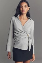 By Anthropologie Hardware Wrap Top at Anthropologie