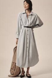 By Anthropologie Pleated Buckle Midi Shirt Dress2 at Anthropologie