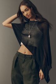 By Anthropologie Sheer Knit Poncho at Anthropologie