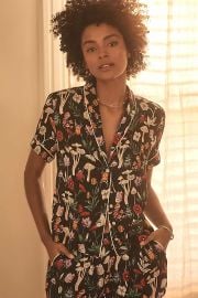 By Anthropologie Silky Patterned Pajama Top at Anthropologie