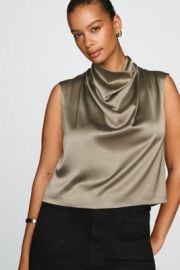 By Anthropologie Stretch Silk Cowl Neck Top at Anthropologie