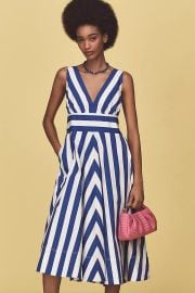 By Anthropologie V Neck Sleeveless Fit Flare Midi Dress at Anthropologie