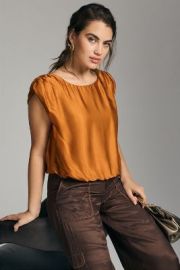 By Silky Scoop Blouse at Anthropologie