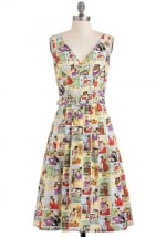 Bygone Days Dress in Sassy Comics at ModCloth at Modcloth