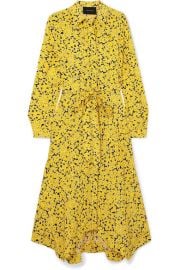 C  dric Charlier - Asymmetric floral-print silk crepe de chine midi dress at Net A Porter