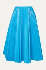 C  dric Charlier - Pleated faux leather skirt at Net A Porter