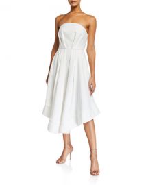 C MEO Vibrant Strapless Pleated Dress at Neiman Marcus