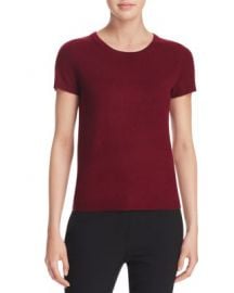 C by Bloomingdale  039 s Short-Sleeve Cashmere Sweater in Cabernet at Bloomingdales