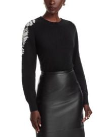 C by Bloomingdale39s Cashmere Embellished Embroidered Floral Crewneck Cashmere Sweater - Exclusive Bloomingdale39s at Bloomingdales