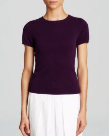 C by Bloomingdaleand039s Short Sleeve Cashmere Sweater in Italian Plum at Bloomingdales