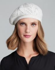 C by Bloomingdaleand039s Solid Pointelle Cashmere-Blend Beret at Bloomingdales