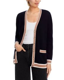 C by Bloomingdales Cashmere Contrast Trim Cardigan - Exclusive Bloomingdales at Bloomingdales