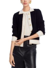 C by Bloomingdales Cashmere Contrast Trim Cardigan - Exclusive Bloomingdales at Bloomingdales