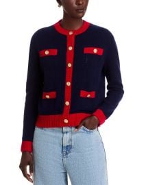 C by Bloomingdales Cashmere Contrast Trim Cashmere Cardigan - Exclusive Bloomingdales at Bloomingdales