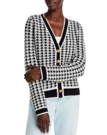 C by Bloomingdales Cashmere Houndstooth Contrast Trim Cashmere Cardigan - 100 Exclusive Bloomingdales at Bloomingdales