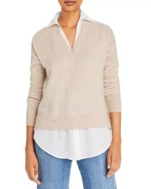 C by Bloomingdales Cashmere Layered Look Cashmere Sweater - 100 Exclusive Bloomingdales at Bloomingdales