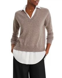 C by Bloomingdales Cashmere Layered Look Cashmere Sweater - 100 Exclusive Bloomingdales at Bloomingdales