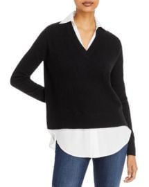 C by Bloomingdales Cashmere Layered Look Cashmere Sweater - Exclusive Bloomingdales at Bloomingdales