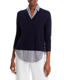 C by Bloomingdales Cashmere Layered Look Cashmere Sweater - Exclusive Bloomingdales at Bloomingdales