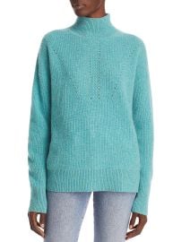 C by Bloomingdales Cashmere Novelty Stitch Mock Neck Cashmere Sweater at Shop Simon