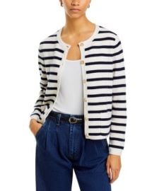 C by Bloomingdales Cashmere Striped Yacht Club Crewneck Cardigan - 100 Exclusive Bloomingdales at Bloomingdales