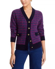 C by Bloomingdales Cashmere Tweed Contrast Trim Cashmere Cardigan - 100 Exclusive Bloomingdales at Bloomingdales