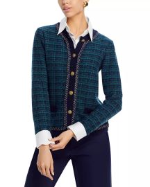 C by Bloomingdales Tweed Crewneck Cardigan at Bloomingdales