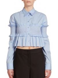 C dric Charlier - Smocked Cropped Top at Saks Fifth Avenue