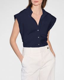 CALLAS Milano Brando Sleeveless Button-Down Shirt at Neiman Marcus