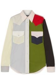 CALVIN KLEIN 205W39NYC   Color-block cotton-poplin shirt at Net A Porter