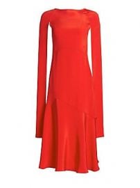 CALVIN KLEIN 205W39NYC - Silk Cape-Sleeve Midi Dress at Saks Fifth Avenue