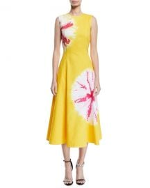 CALVIN KLEIN 205W39NYC Sand Dollar Print Cotton Midi Dress at Neiman Marcus