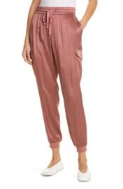 CAMI NYC Elsie Stretch Silk Joggers in Navy  at Nordstrom