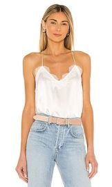 CAMI NYC Racer Charmeuse Cami in White at Revolve