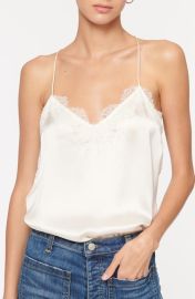 CAMI NYC The Racer Lace Trim Silk Camisole at Nordstrom