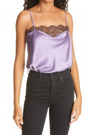 CAMI NYC The Romy Thistle Lace Trim Satin Cami Bodysuit   Nordstrom at Nordstrom