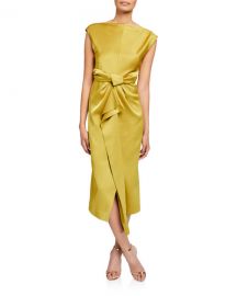 CAMILLA AND MARCBias-Cut Cap-Sleeve Satin Dress at Neiman Marcus