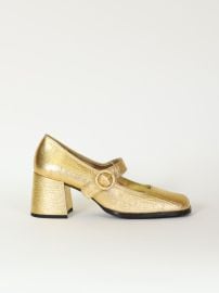 CAREN eco-friendly gold pinatex mary janes   Paris Shoes at Carel