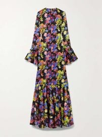 CAROLINE CONSTAS Allonia floral-print stretch-silk gown NET-A-PORTER at Net a Porter