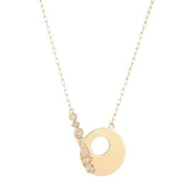 CAROLINE GOLD CIRCLE PENDANT NECKLACE at Bonheur Jewelry