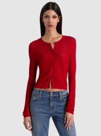 CARSON POINTELLE CARDIGAN at Alice + Olivia