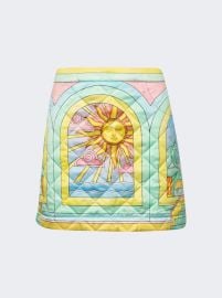 CASABLANCA Art Deco Quilted Curved Hem Mini Skirt ShopSimon at Shop Simon
