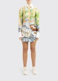 CASABLANCA Dream House Silk Mini Shirtdress - at Bergdorf Goodman