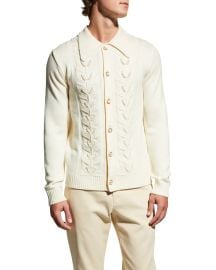 CASABLANCA Mens Pearl Leaf Cardigan Sweater at Neiman Marcus