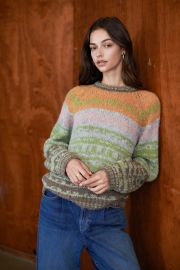 CASSIDY STRIPED NOVELTY ALPACA SWEATER      at Velvet by Graham & Spencer