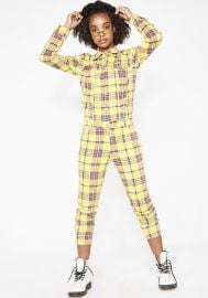 CAUTION GRUNGE GANG PLAID JUMPSUIT at Dolls Kill