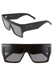 CELINE 60mm Flat Top Sunglasses in Dark Havana/Gradient Brown  at Nordstrom