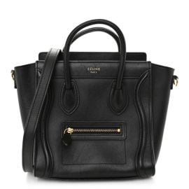 CELINE Smooth Calfskin Nano Luggage Black 1572796 FASHIONPHILE at Fashionphile