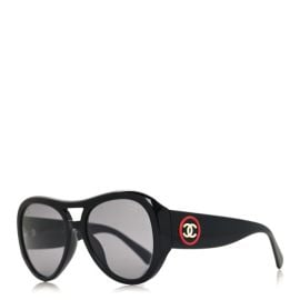CHANEL Acetate CC Pilot Sunglasses 5508 Black 1492491 FASHIONPHILE at Fashionphile