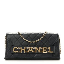 CHANEL Calfskin Quilted Enchained Clutch Black 1388301 FASHIONPHILE at Fashionphile